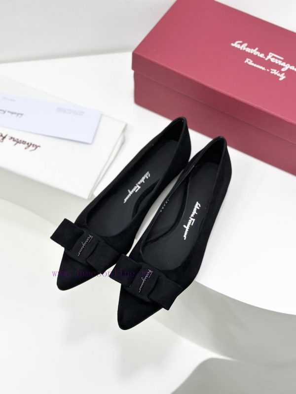 Top SF salvatore Ferraga * o ️ Ferrera * suede runway style pointed shallow mouth Viva ballesboo0lgy