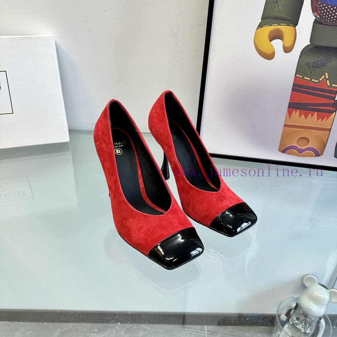 ???????Balmain ?????? Square headed wine glasses, custom-made shoesThis colored leather wineoui9rytp - Image 3