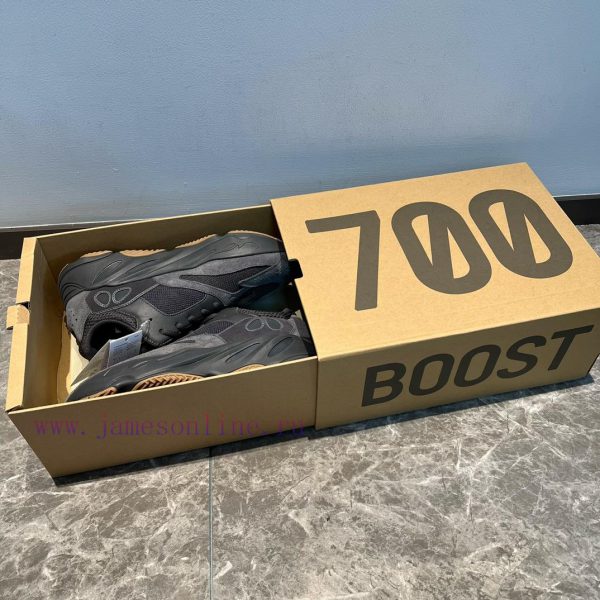 The top of the line adidas originals Yeezy boost 700 black "Utility Black" shoe features a pqangm75b
