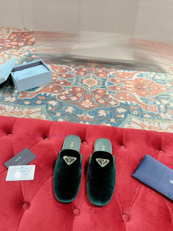 ️  Prada Velvet Flat Shoes Top of the line Many internet celebrities Injection molded triangivglszco