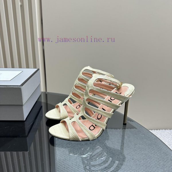The mostIns hot series, Tomford metal texture decoration with empty high heels2024 Milan Fasalthu0ry
