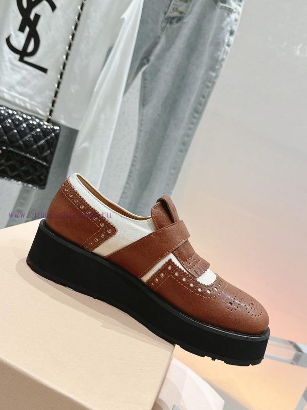?????? Miu Miu's new thick soled Block leather shoesSelected imported polished cowhide materg0auacxk