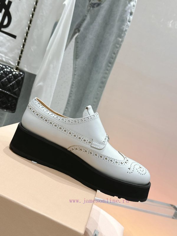 ?????? Miu Miu's new thick soled Block leather shoesSelected imported polished cowhide matertpeo3dem