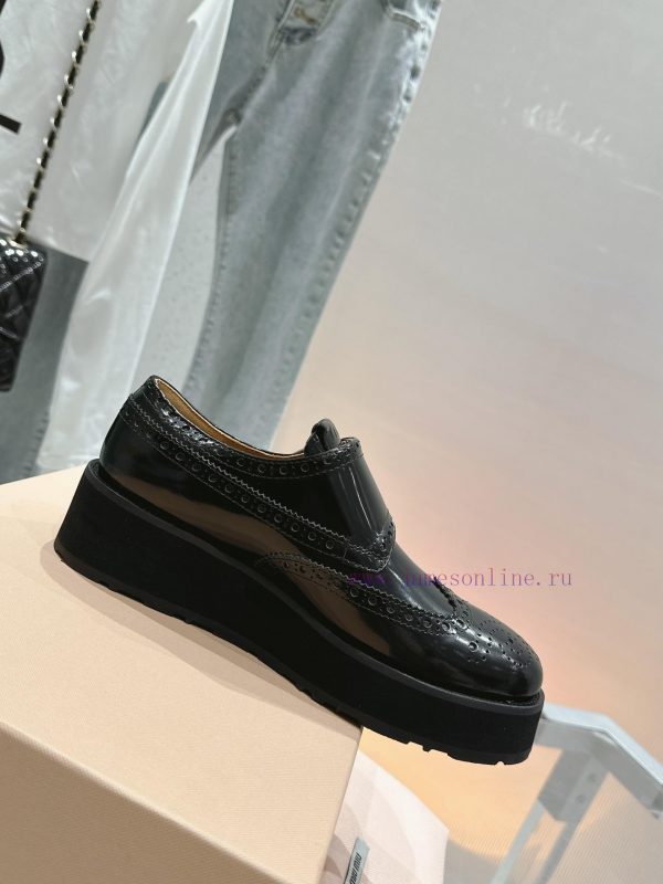 ?????? Miu Miu's new thick soled Block leather shoesSelected imported polished cowhide maternrmh9ji0
