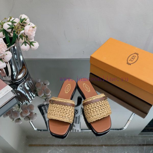 TOD * woven grass vine one word slippers——————————This cool mop is handmade with grass and rh34bnc5o