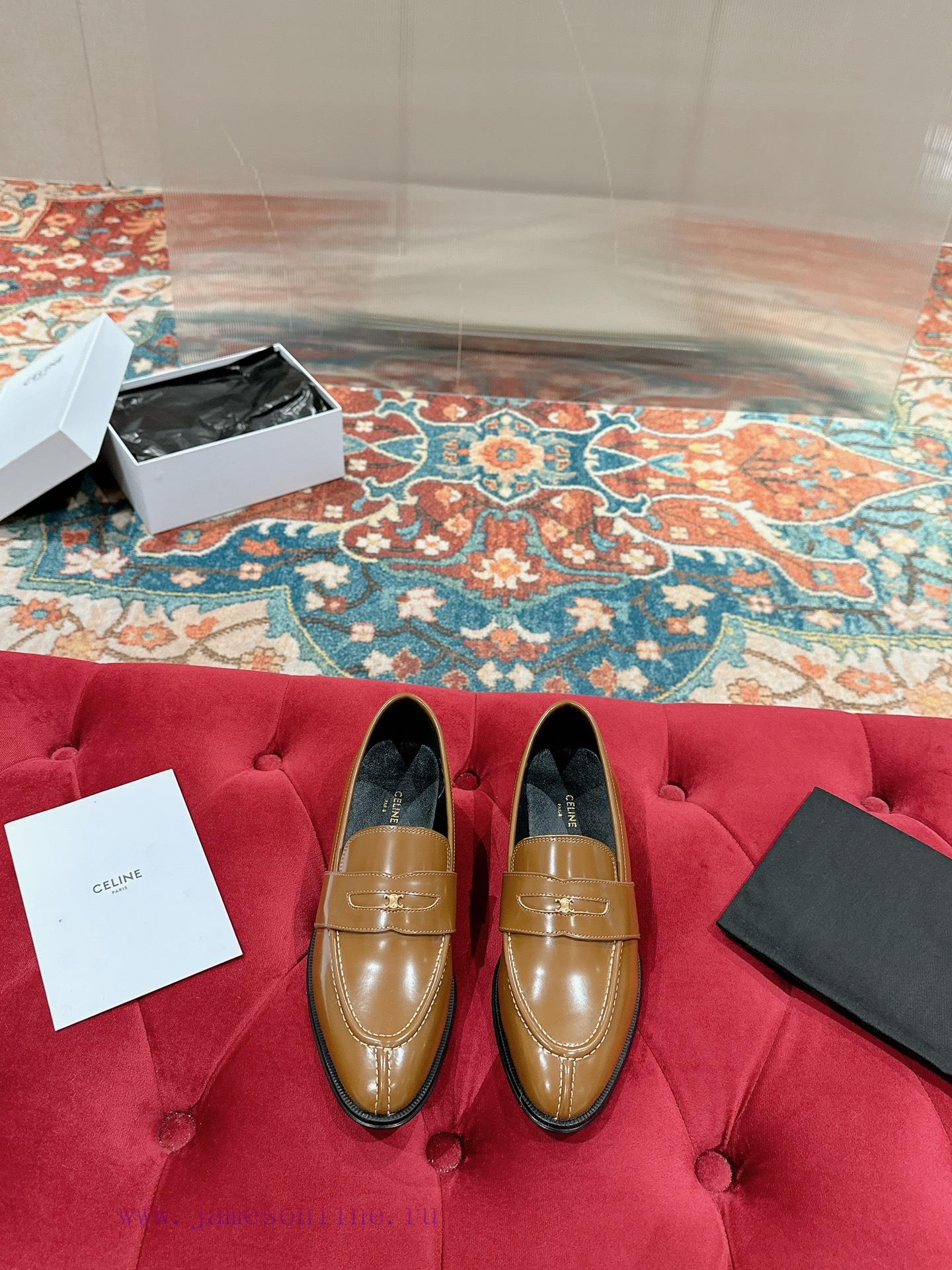 ️ CELINE Sillin Lefu shoes Caesar door buckle series casual small leather shoes are super su18mre12d - Image 2