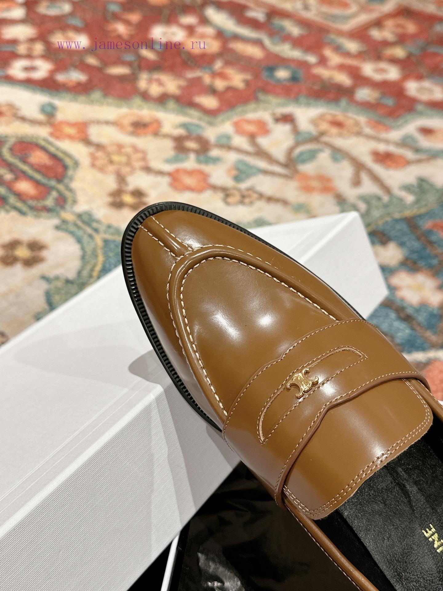 ️ CELINE Sillin Lefu shoes Caesar door buckle series casual small leather shoes are super su18mre12d - Image 5