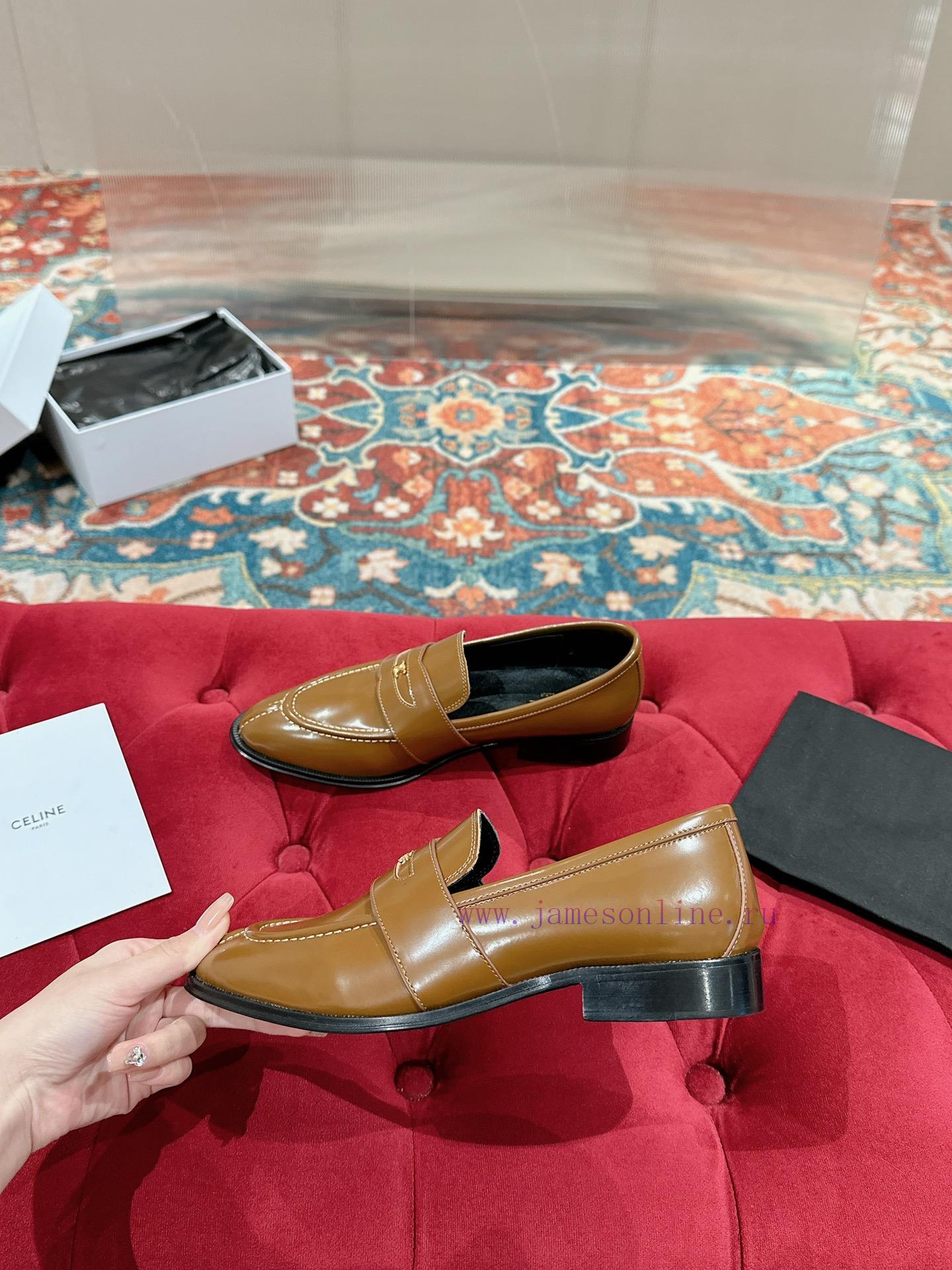 ️ CELINE Sillin Lefu shoes Caesar door buckle series casual small leather shoes are super su18mre12d - Image 7