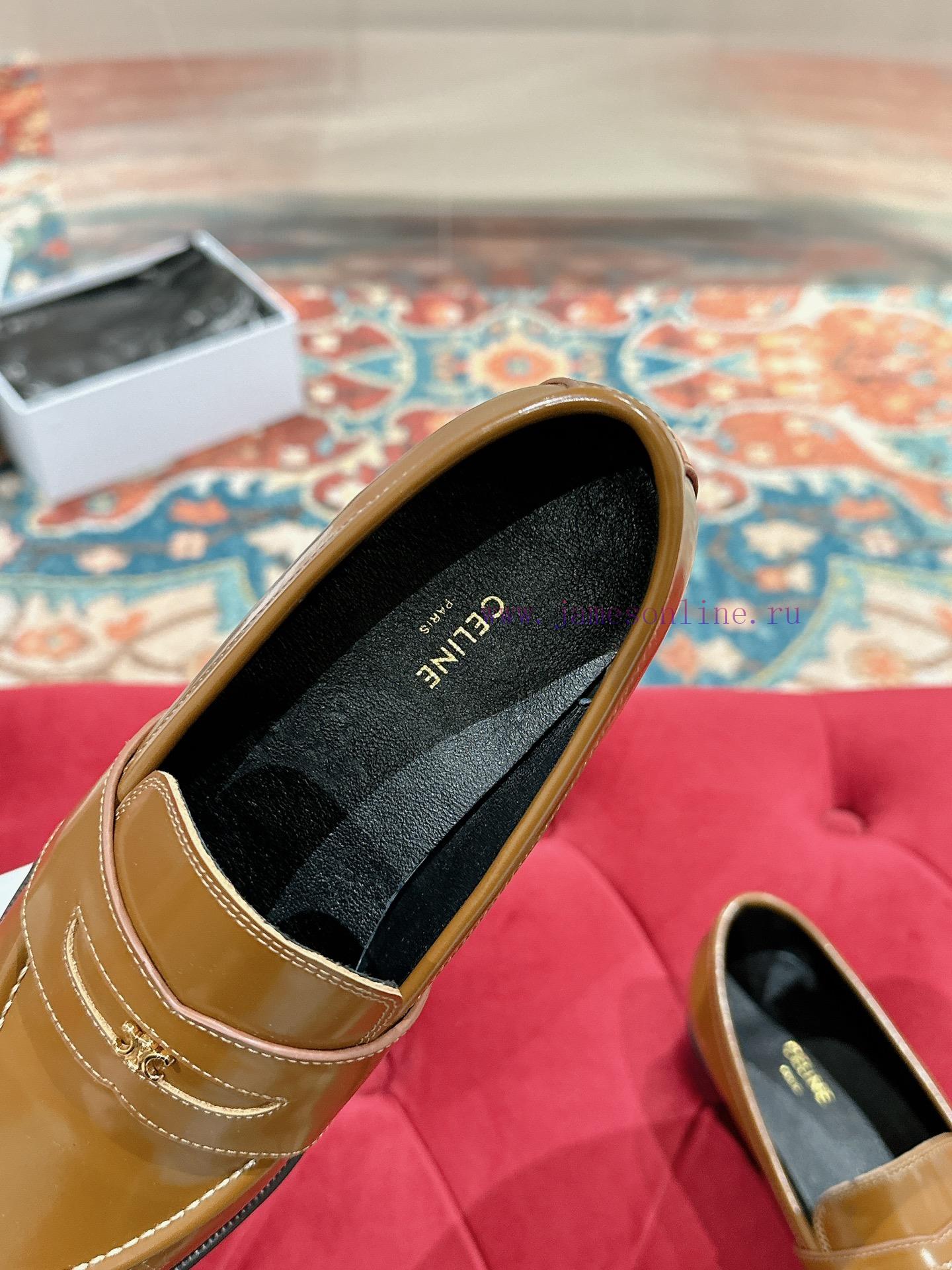 ️ CELINE Sillin Lefu shoes Caesar door buckle series casual small leather shoes are super su18mre12d - Image 8