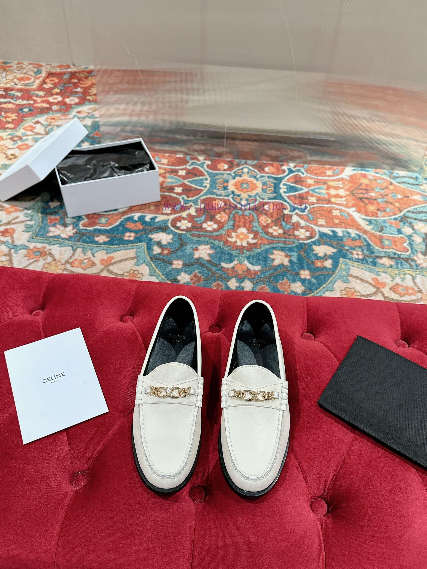 ️ CELINE Sillin Lefu shoes Caesar door buckle series casual small leather shoes are super sufymiz428