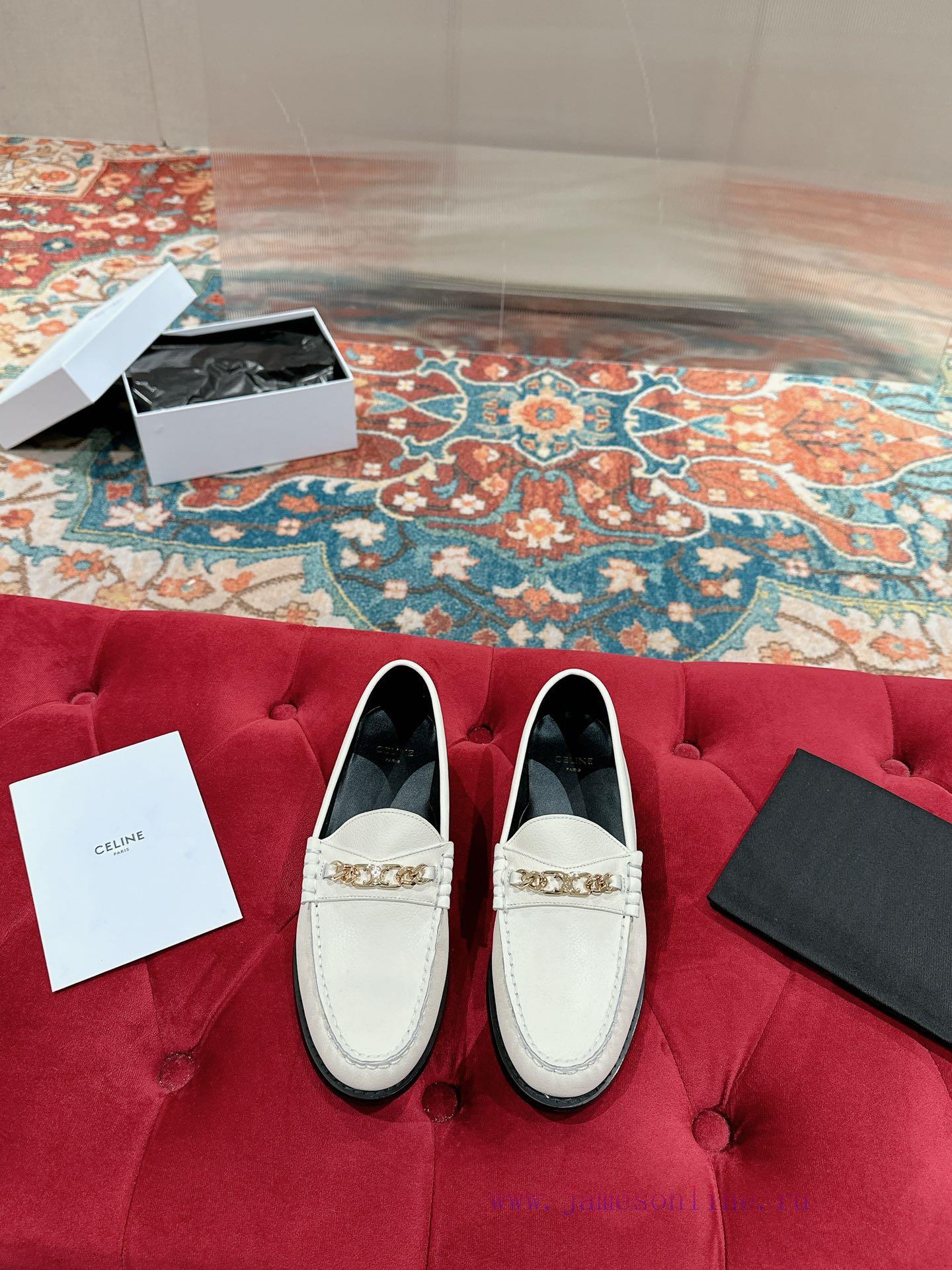 ️ CELINE Sillin Lefu shoes Caesar door buckle series casual small leather shoes are super sufymiz428 - Image 2