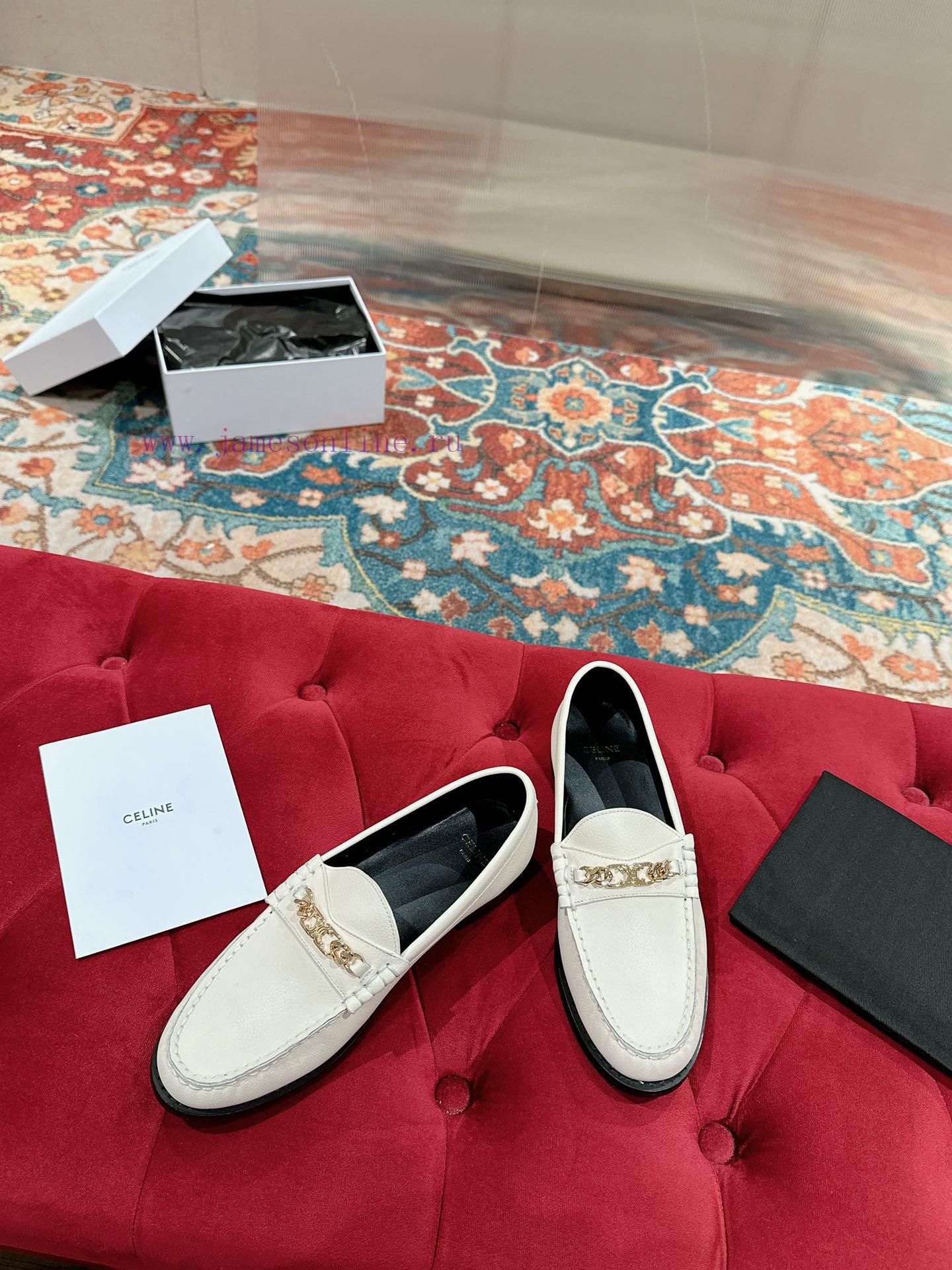 ️ CELINE Sillin Lefu shoes Caesar door buckle series casual small leather shoes are super sufymiz428 - Image 4