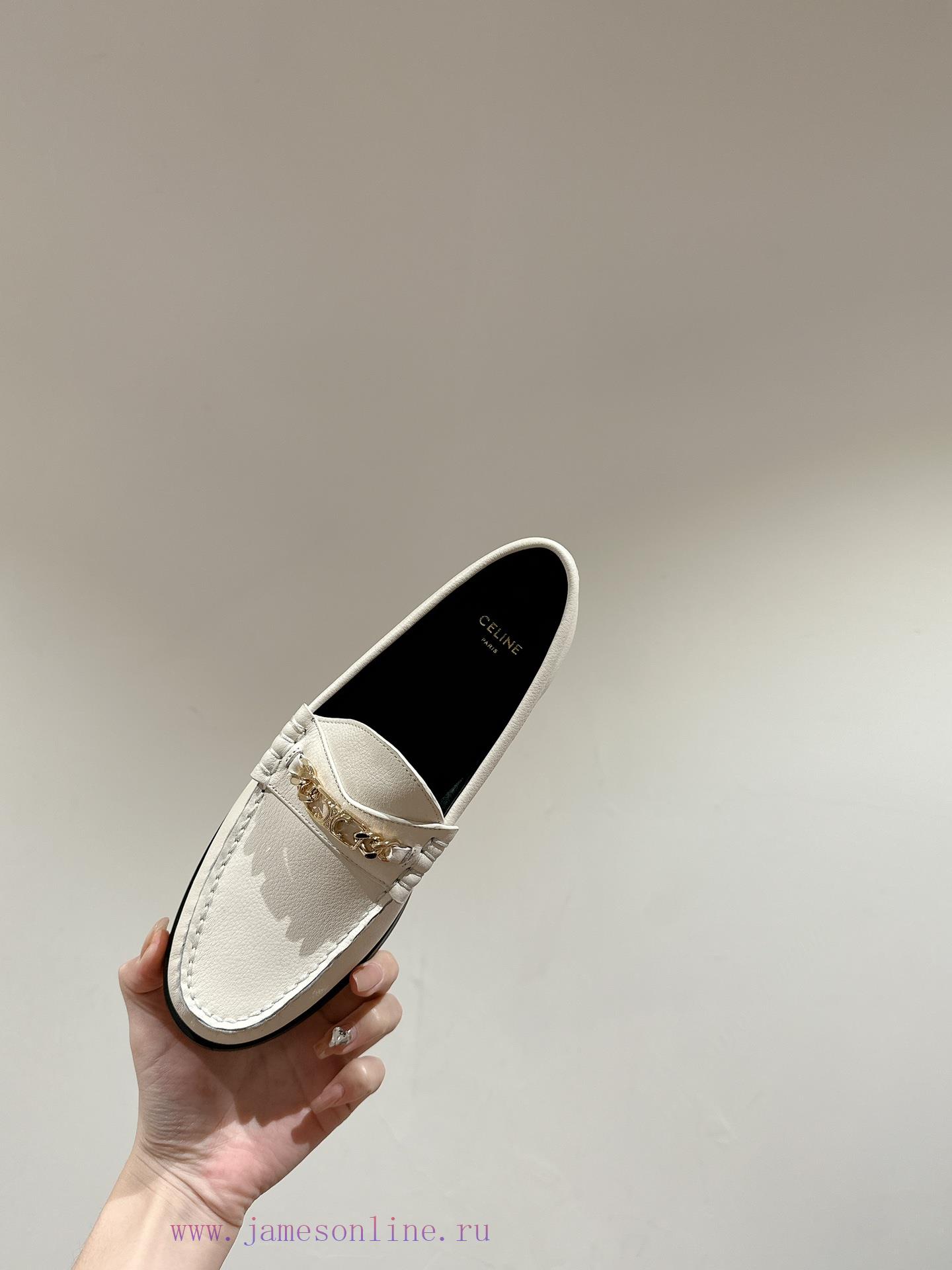 ️ CELINE Sillin Lefu shoes Caesar door buckle series casual small leather shoes are super sufymiz428 - Image 6