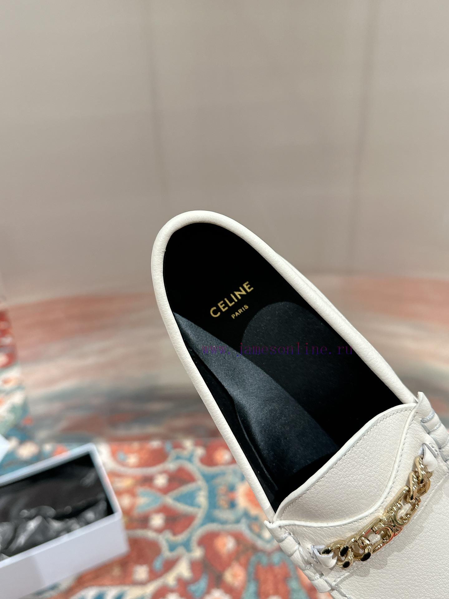 ️ CELINE Sillin Lefu shoes Caesar door buckle series casual small leather shoes are super sufymiz428 - Image 7