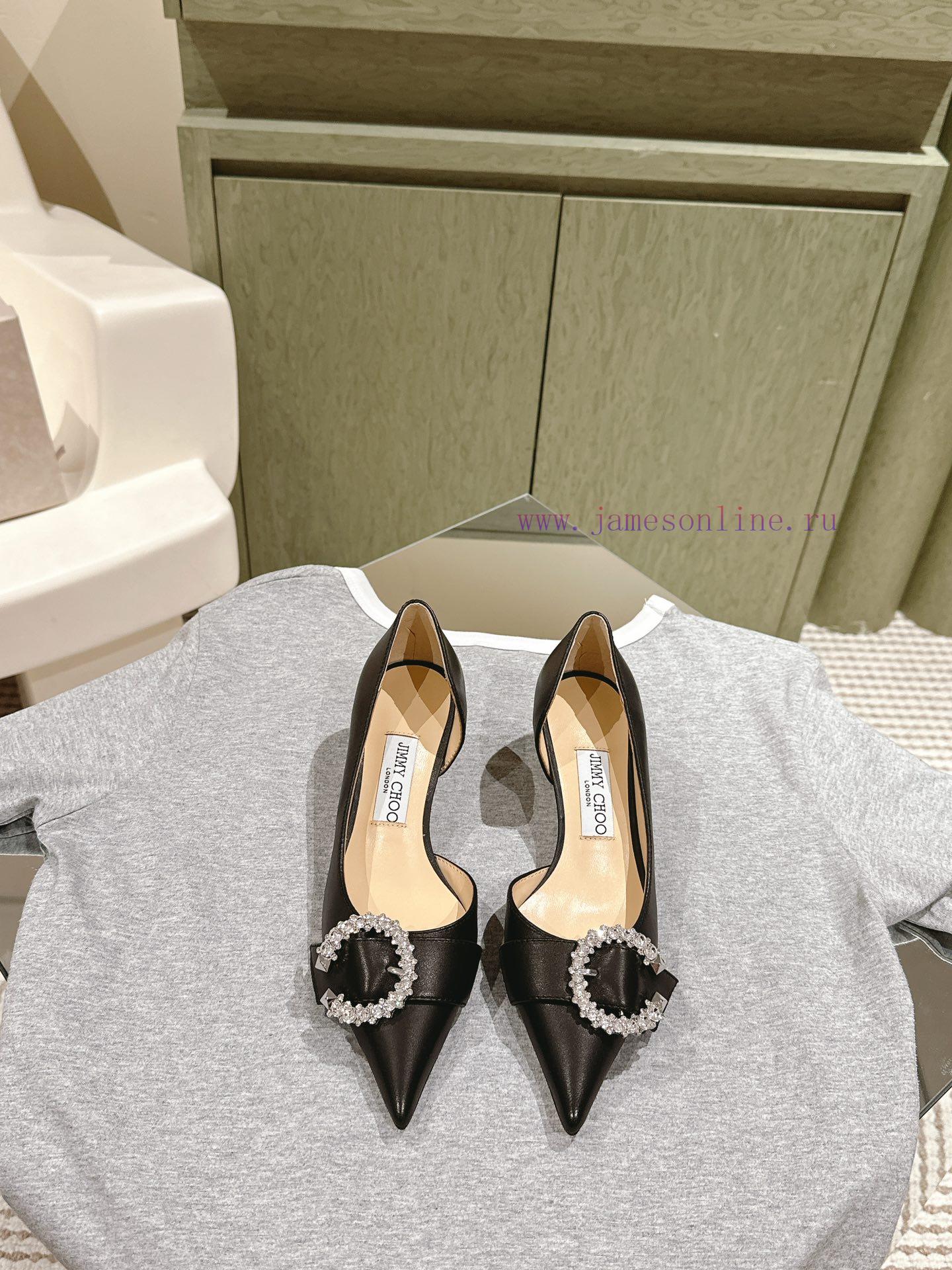 | ²⁰²4 ?? ??Spring/Summer C Diamond Buckle Pointed Jimmy Choo Sheepskin Single Shoes withbgaevdms