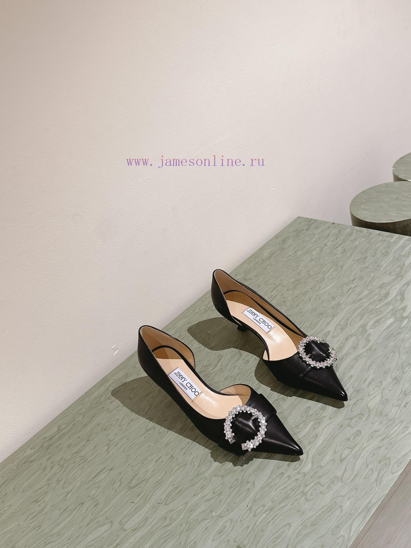 | ²⁰²4 ?? ??Spring/Summer C Diamond Buckle Pointed Jimmy Choo Sheepskin Single Shoes withbgaevdms - Image 8