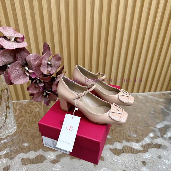 -- New Warren——————2024 Top Quality Valentino Coarse Heel Mary Jane Single Shoes with Exquisiu8rhjdf