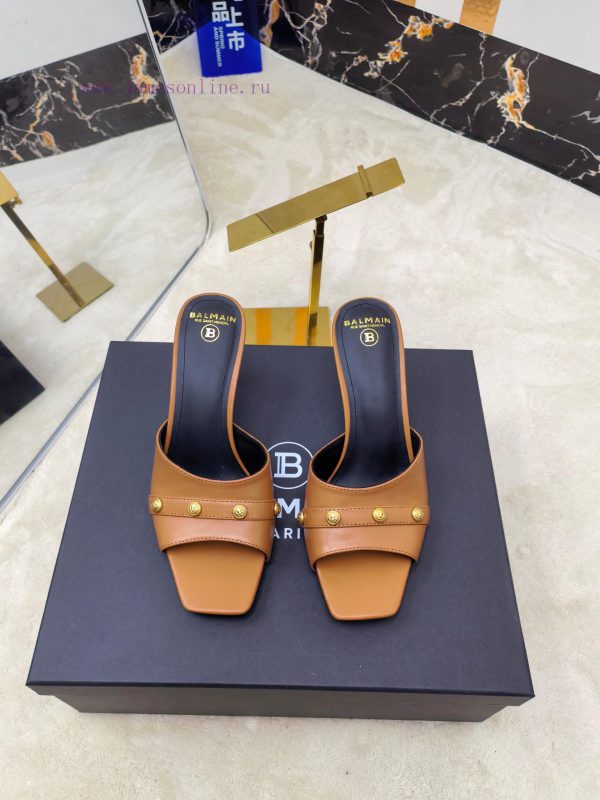 παπουτσια χαλανδρι | Out Balmain 2026 Spring/Summer Fashion Square Head High Heel SlippersBrand Balmain 𝘽𝙖𝙡𝙢𝙖𝙞𝙣 By F onmly7v3 | 6936052952 παπουτσια