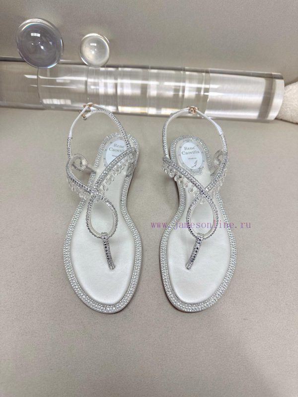 παντοφλες με φιογκο σουετ | R ᴇɴᴇ C ᴀᴏᴠɪʟʟᴀ | 2023 𝐬𝐬 Renee Jolla RC Spring/Summer Hot Series Crystal Pendant Flat Sandals 9uditee3 | πεδιλα παπανικολαου shoes