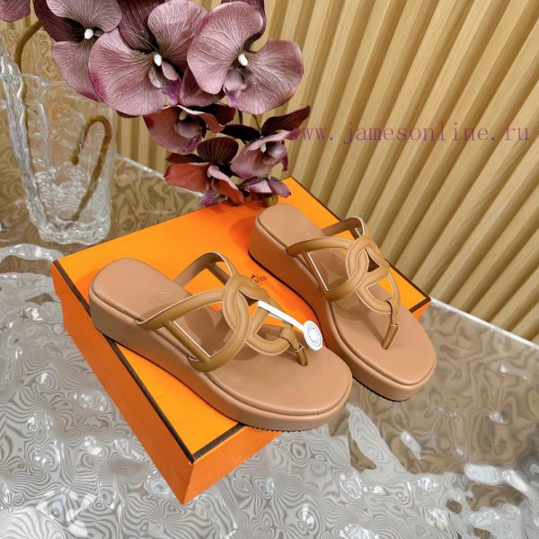 2018 παντοφλες στην μαδα | Top Notch Heel Hemers 2024 SS Hermes Early Spring New Clip On Thick Soled Slippers With Genuine 8ls1kuzi | φακτορι αθλητικα παπουτσια