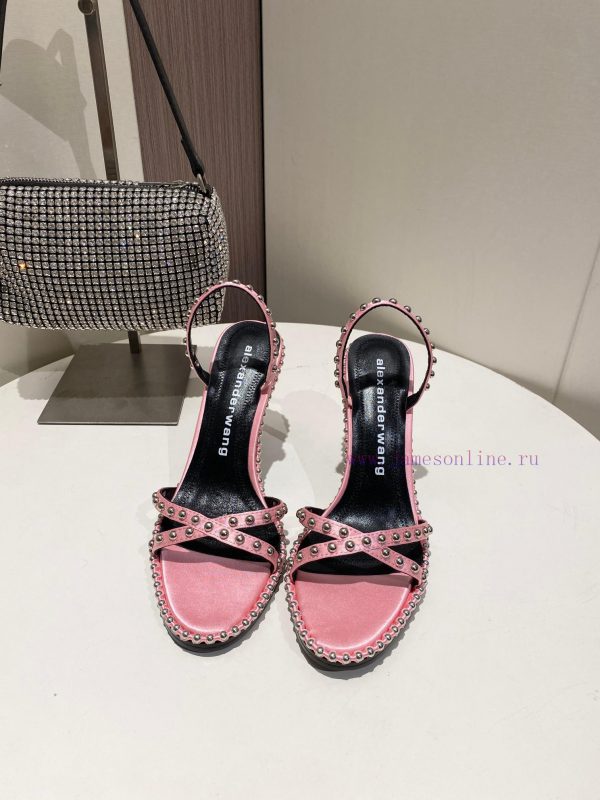 47 μποτακι | Alexander Wang Spring/Summer King High Quality High Heel Sandals Original Logo With White Lette gazv45a1 | μποτακι στιλετο χαμηλο τακουνι