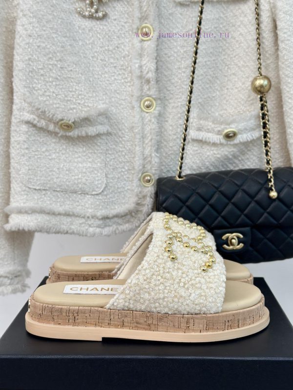 goretex μποτακια | Chanel | Chanel 24P Spring/Summer New Product Pearl Double C Wood Grain Thick Bottom SlippersTh 5h2qwvfh | ανετα γυναικεια παπουτσια