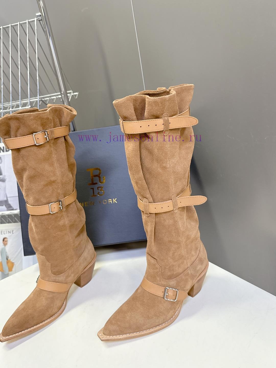 παντοφλεσ ανδρικεσ με γουνα | R13 Trendy Brand Autumn And Winter Lazy Style Buckle Strap European And American Style Thick He wck99rpm | forma adventure μπότες μοτοσυκλέτας - Image 4