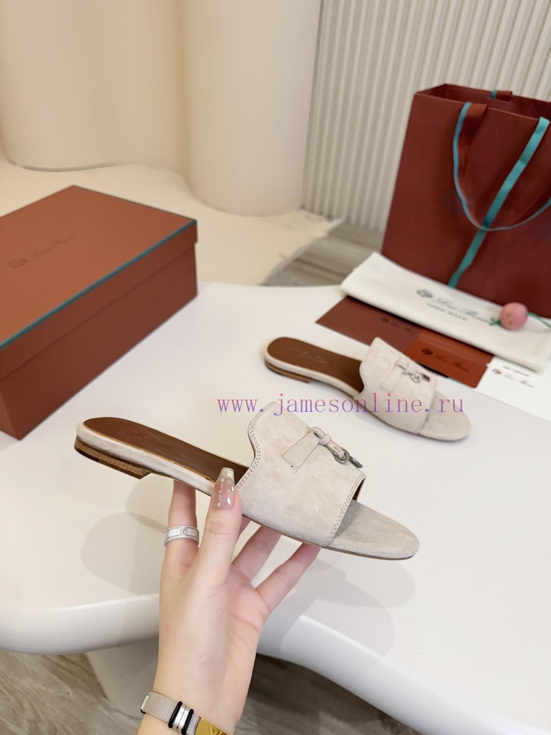 2017 χρυσο πεδιλο | Loro Piana Top Genuine Leather Bottom**Loro Piana | Real Leather Bottom Slippers Luxury Pet Eve 91paphtv | λουστρινια γυναικεια παπουτσια - Image 6