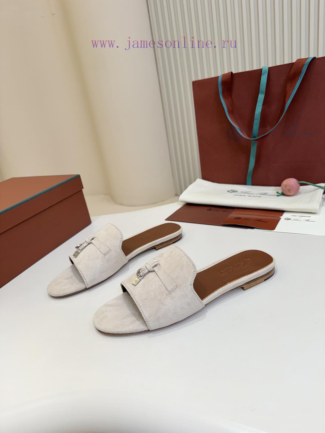 2017 χρυσο πεδιλο | Loro Piana Top Genuine Leather Bottom**Loro Piana | Real Leather Bottom Slippers Luxury Pet Eve 91paphtv | λουστρινια γυναικεια παπουτσια - Image 7