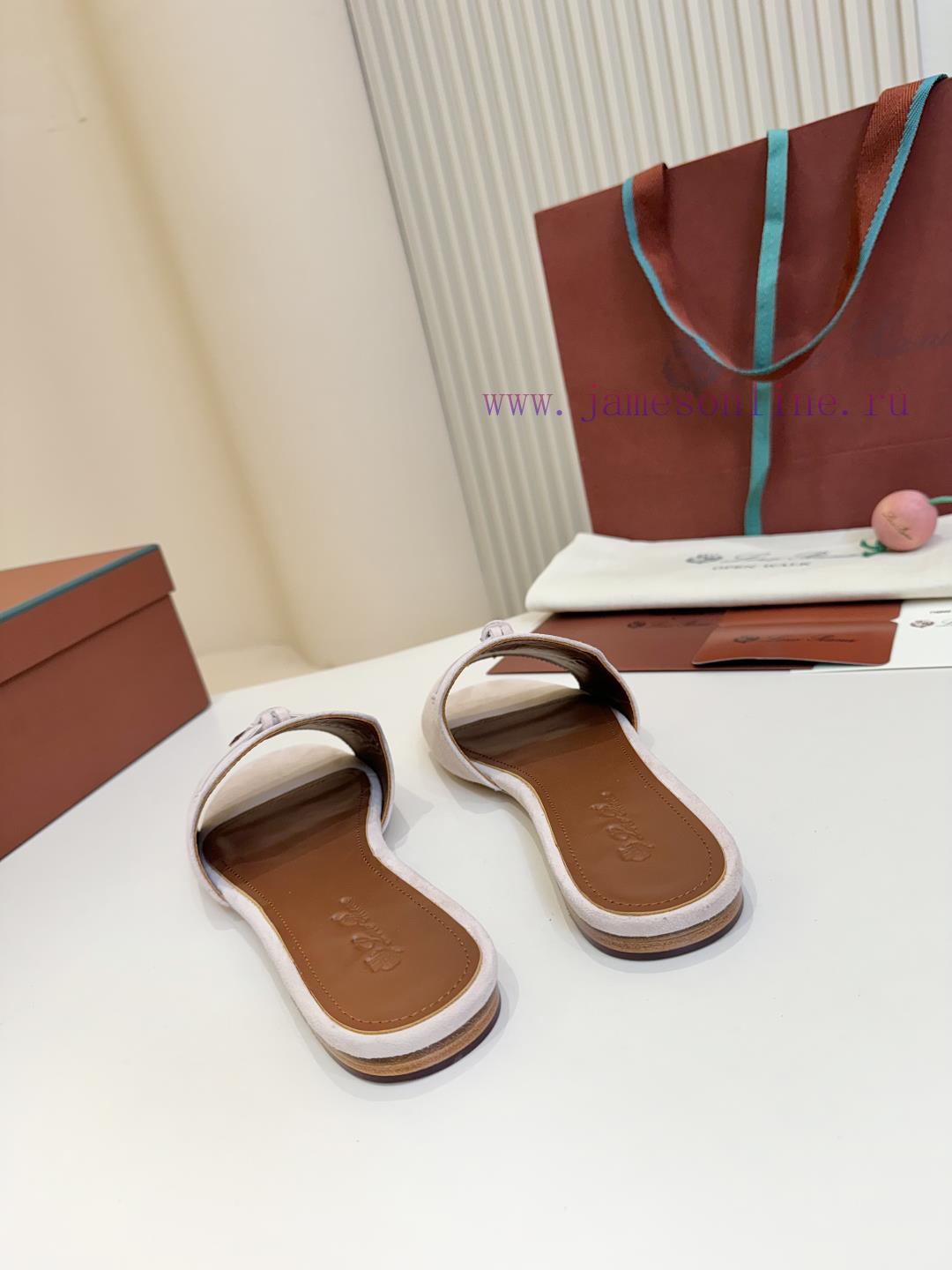 2017 χρυσο πεδιλο | Loro Piana Top Genuine Leather Bottom**Loro Piana | Real Leather Bottom Slippers Luxury Pet Eve 91paphtv | λουστρινια γυναικεια παπουτσια - Image 11