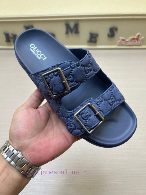 παντοφλες με στρας μαθρες | GUCCIGucci High-end Men's Summer Slippers Classic Presbyopia Series With A Loose Design In A Si fc1z60f6 | γαλοτσες ψηλες