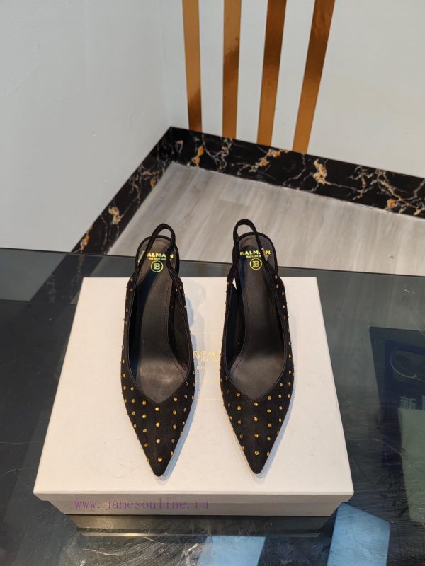 exe παντοφλες γυναικειες | Step 3 𝘽𝙖𝙡 * 𝙖𝙞𝙣 Balmain 2024 Spring/Summer Fashion Show Original Metal Buckle High Heel Slippe 317dp1y7 | μπαλαρινα παπουτσια