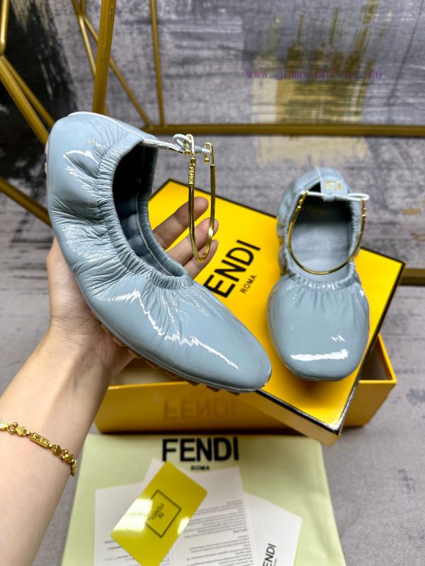adams μποτες | FENDI Filo Ballet Flat Shoes With Metal Ankle Strap FF Decorative Heel Blue Soft Lacquer Leathe nslpwr9s | δερματινα σανδαλι πεδιλα