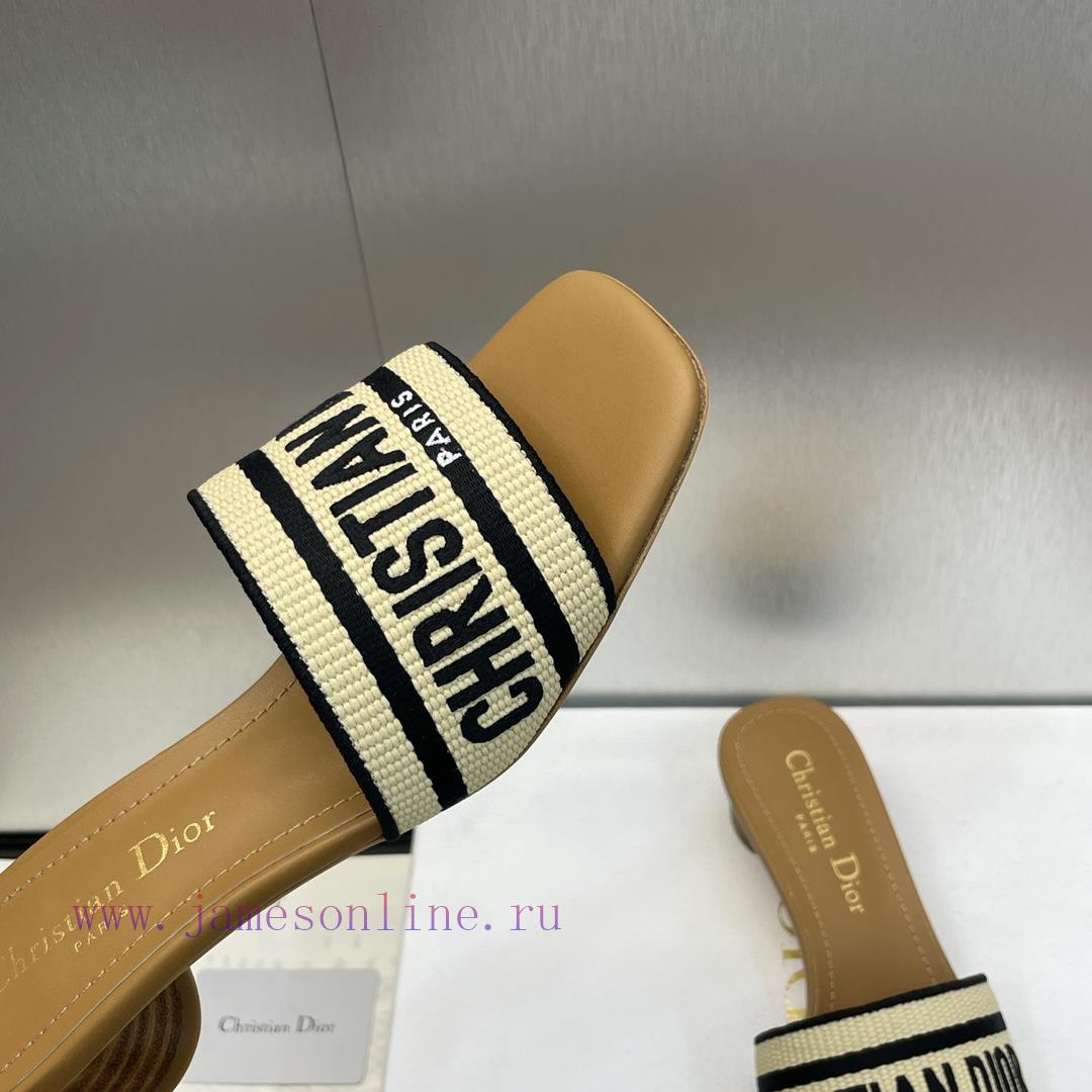 παντοφλες anatomic.gr | Dior 2024 Spring/Summer New DWAY Flat Bottom One Word Drag Color Blocked Women's Shoes CD Lette p7mkl5aa | αεροσολα παπουτσια γυναικεια - Image 9