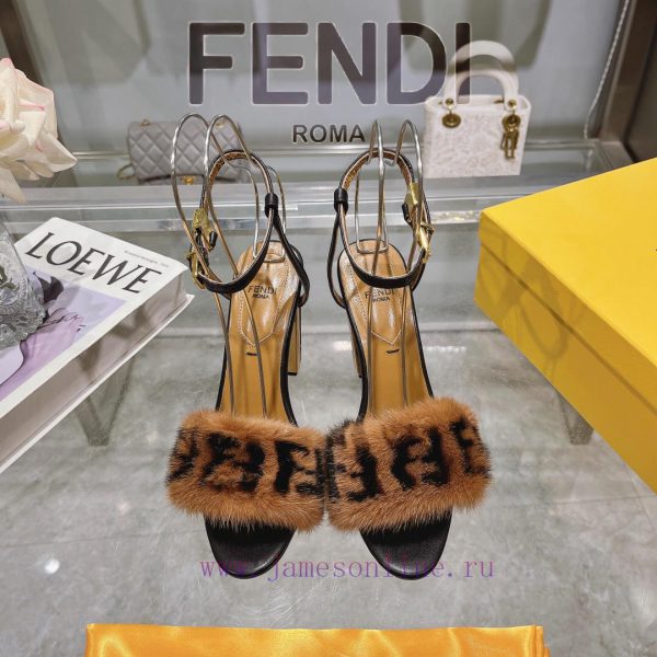 δερματινα πεδιλα σκρουτζ | ② ⓪②④ 𝙁𝙀𝙉𝘿𝙄 | Fendi Delfina Strap Mink Fur High Heels Sandals〰 〰    〰 〰 Genuine Leather Outsole qydmqbks | παντοφλεσ με λεπτο