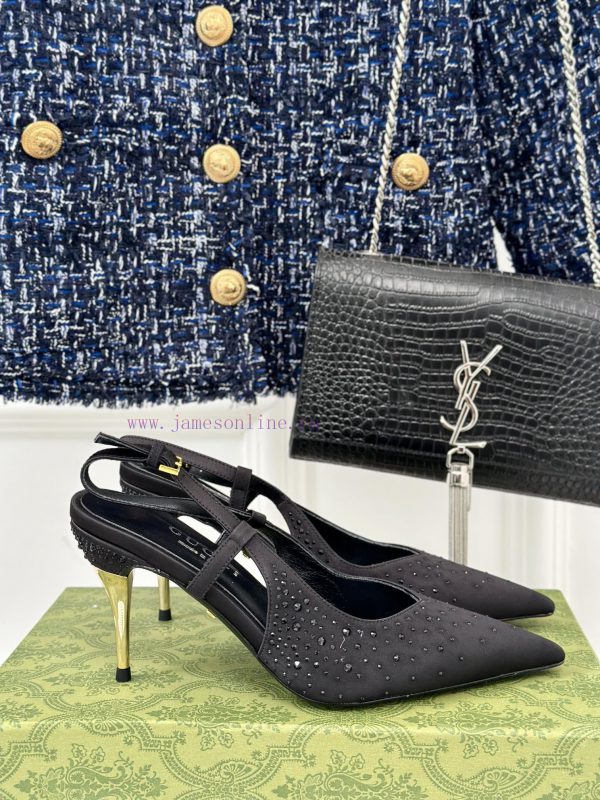 παντοφλες ραφ λορεν | Gucci24S Spring/Summer New Product TipRhinestone High-heeled SandalsThe Fabric Is Made Of Custo ewacm9b9 | γοβες με χοντρο τακουνι 2017