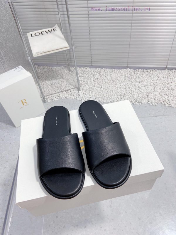 παπανικολαου παντοφλες λαμια | Original Development Of The Row 2024 Summer New Minimalist And Fashionable Flat SlippersImporte am6s9fvs | χαμηλές γόβες με χοντρό τακουνι