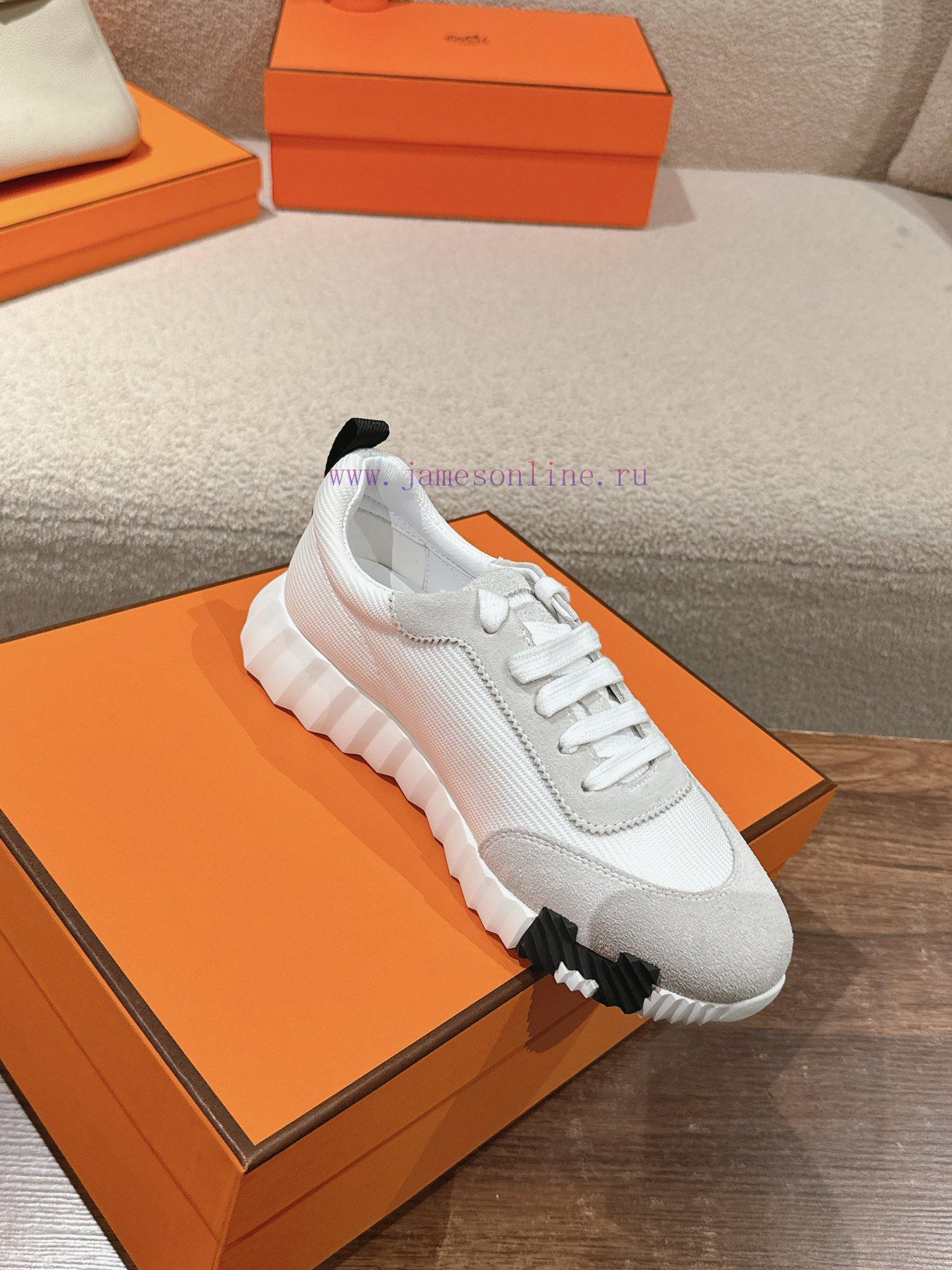 μπεζ σουεντ μποτακια | Hermes 2024 Spring/Summer Classic Couple's Bouncing Casual Lace Versatile Sneakers Hermes Thick 15scle6y | μποτακι λεπτό τακούνι - Image 14