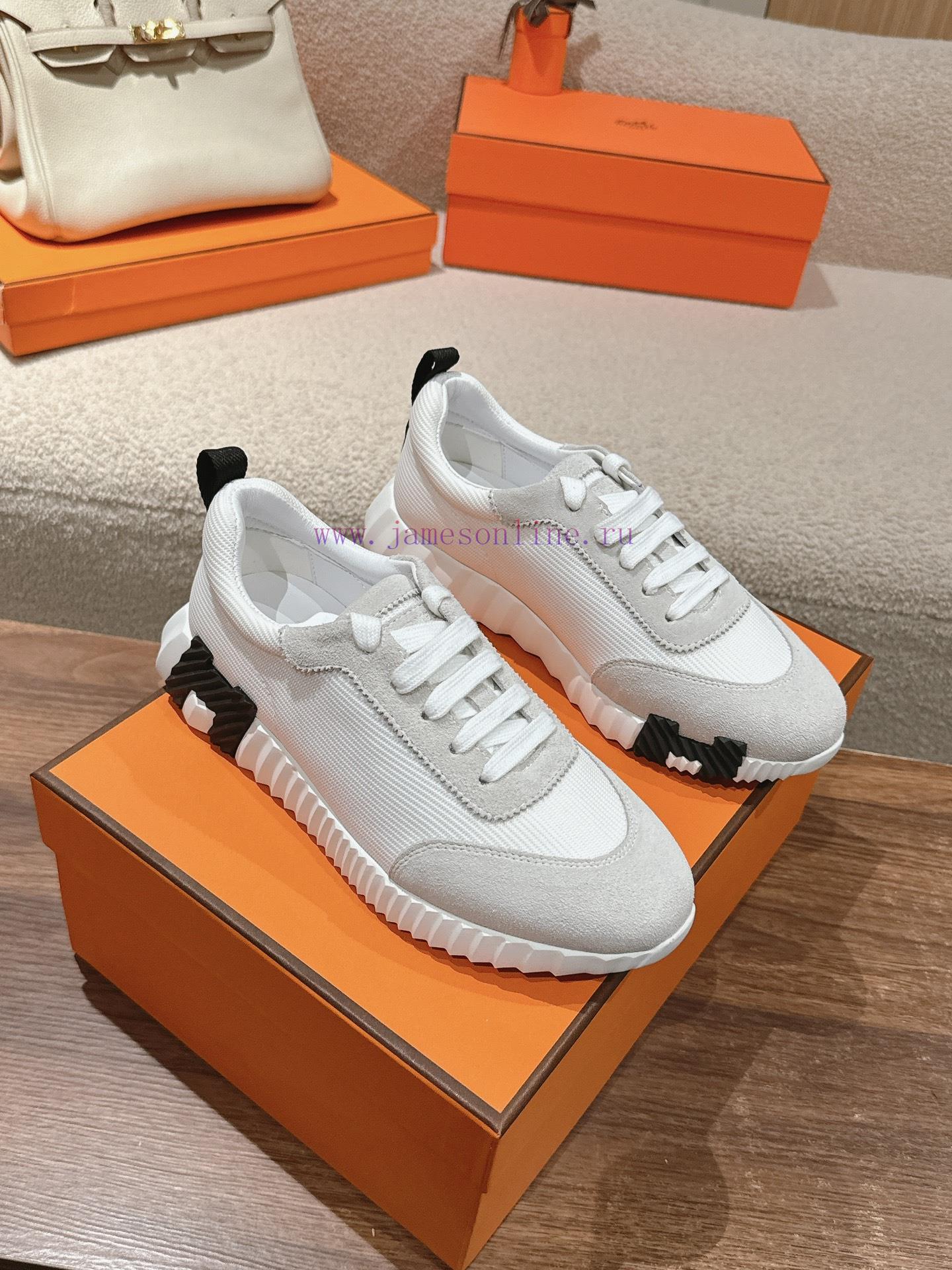 μπεζ σουεντ μποτακια | Hermes 2024 Spring/Summer Classic Couple's Bouncing Casual Lace Versatile Sneakers Hermes Thick 15scle6y | μποτακι λεπτό τακούνι - Image 15