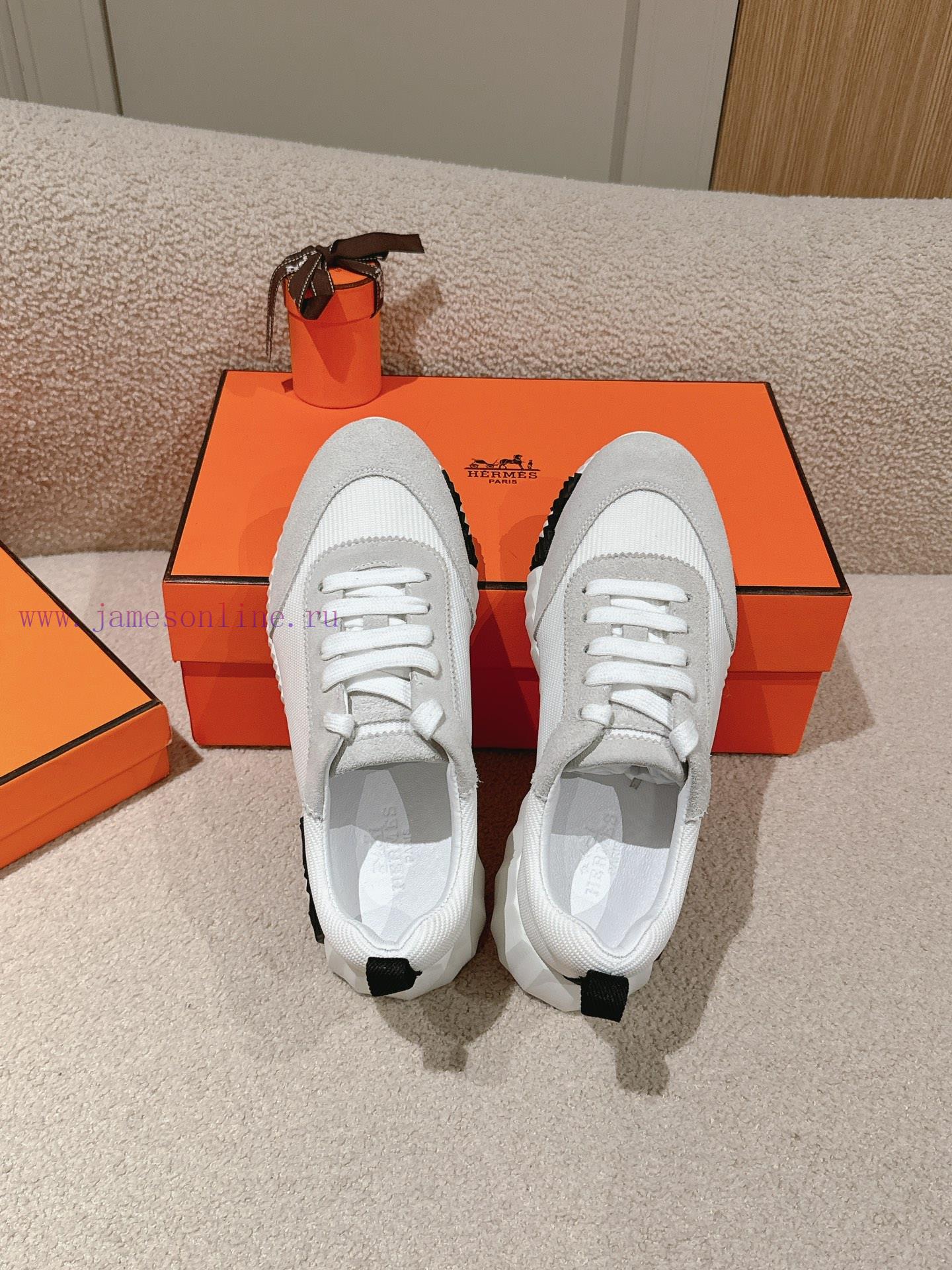 μπεζ σουεντ μποτακια | Hermes 2024 Spring/Summer Classic Couple's Bouncing Casual Lace Versatile Sneakers Hermes Thick 15scle6y | μποτακι λεπτό τακούνι - Image 16