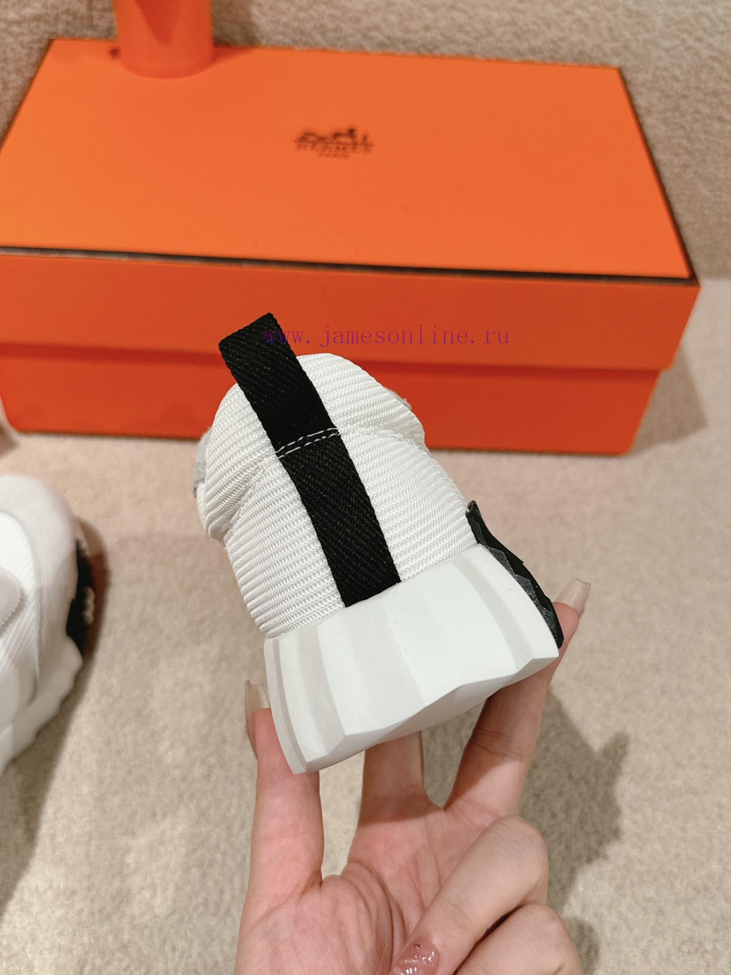 μπεζ σουεντ μποτακια | Hermes 2024 Spring/Summer Classic Couple's Bouncing Casual Lace Versatile Sneakers Hermes Thick 15scle6y | μποτακι λεπτό τακούνι - Image 18