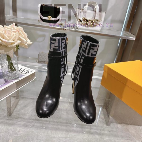 παντοφλες ονλινε | Genuine Leather OutsoleFendi 2025 New Color 𝙁𝙀𝙉𝘿𝙄 | Fendi Delfina Leather High-heeled Short Boo k41zioqb | παπουτσια camel