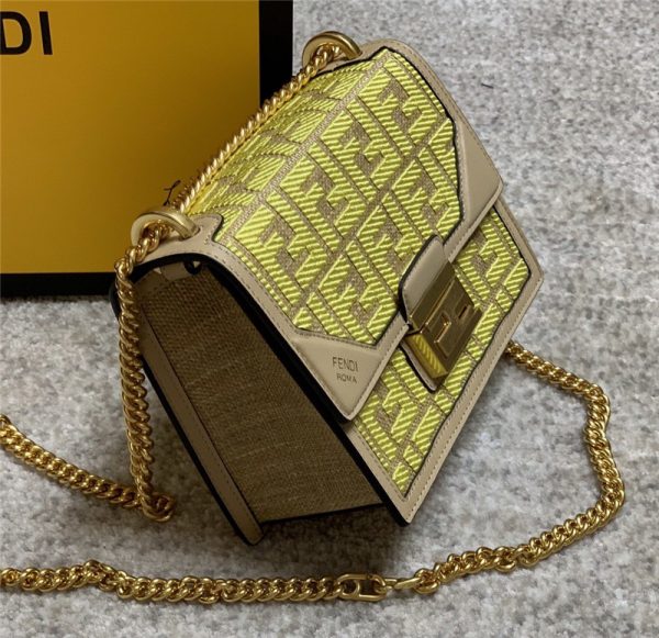 fendi Embroidery FF bag gold - Image 3