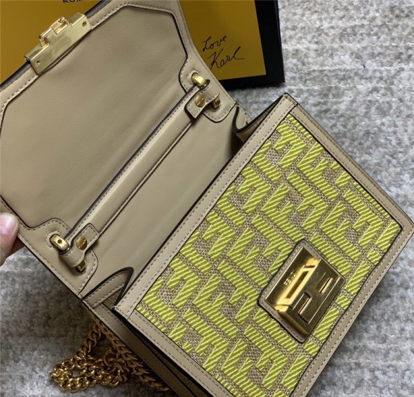 fendi Embroidery FF bag gold - Image 4
