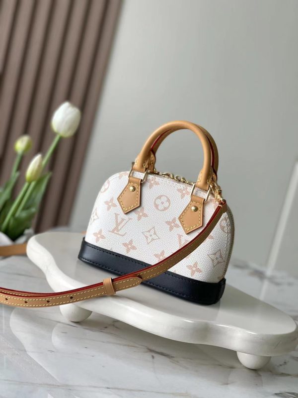 (Version) NANO ALMA handbag m46895 82717 white flowerThis Nano Alma - Image 4