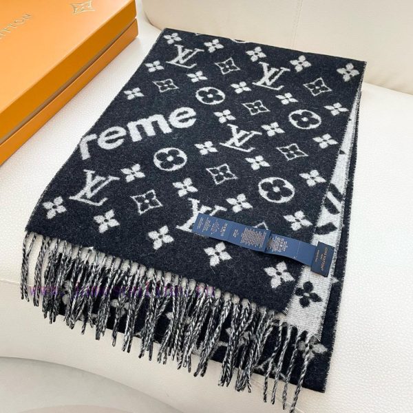The best Superme super soft and sticky LV Supreme LV co branded scarf Red to Half the Sky ️ k7mjoqyu - Image 4
