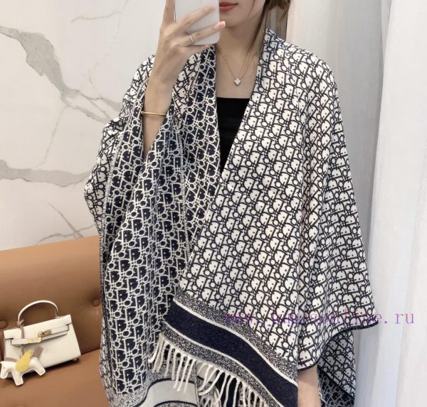 ️ Letter Overlapping DIOR Dior CD Jacquard Logo Printed Large Square Scarf Shawl Blanket Thrp6nzmrha
