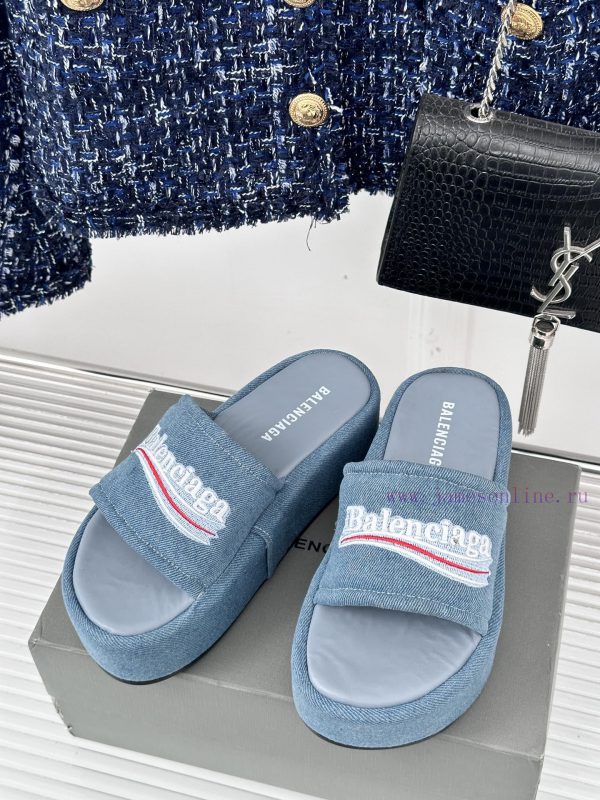 Balenciaga | Balenciaga 24SSpring and summer new thick soled slippersThe correct original ve95pm87p4 - Image 3