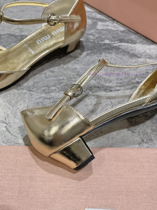 MIU MIU 24 Spring/Summer New Collection Retro Square Head Thick Heel Cool DragSimple yet claxi4chvqg - Image 7