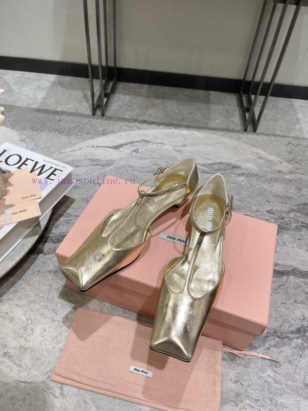 MIU MIU 24 Spring/Summer New Collection Retro Square Head Thick Heel Cool DragSimple yet claxi4chvqg - Image 8